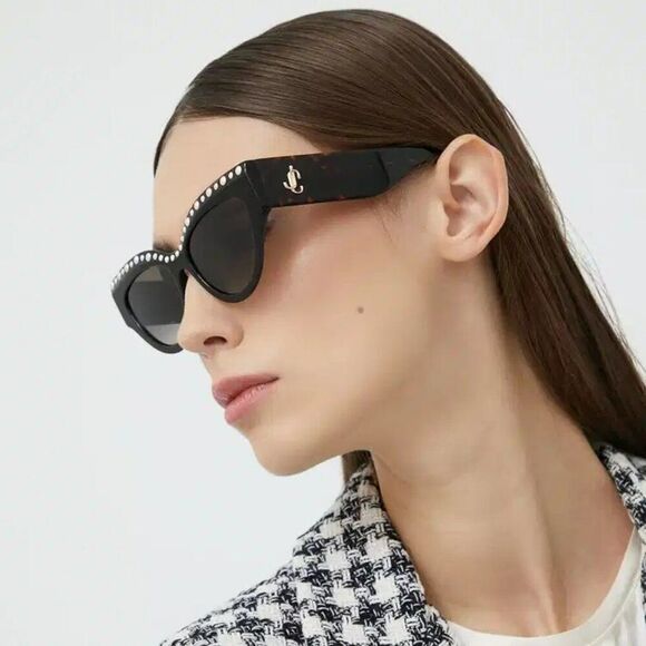 Jimmy Choo Women Sunglasses Black Grey Gradient Cat Eye SONJA/G/S 0807 BRAND NEW main image 11